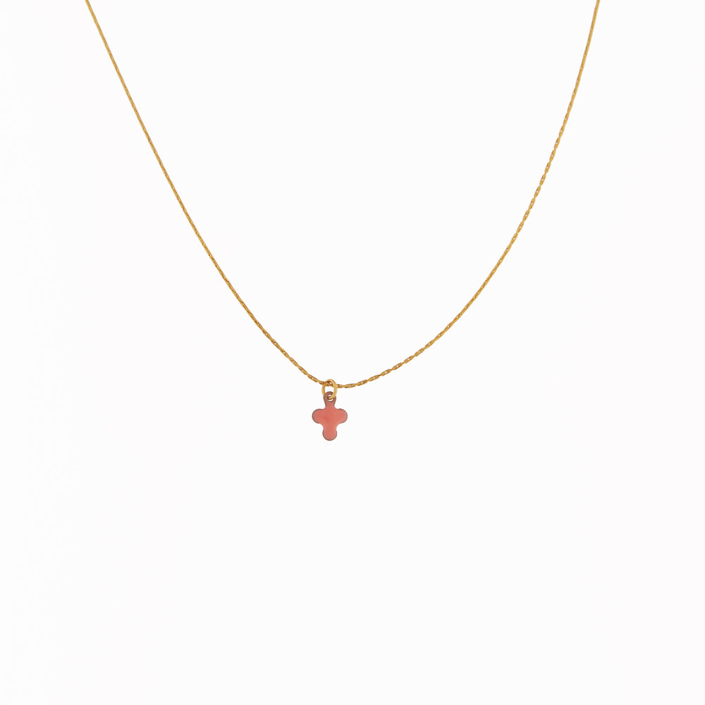 COLLIER TREFLE ROSE